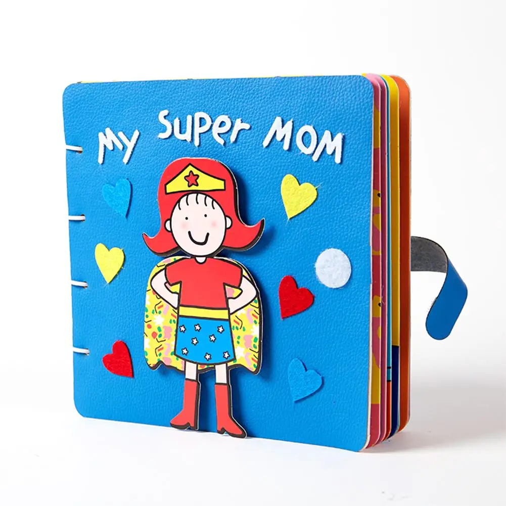 

Picture Book Manual DIY My Super Mom Cloth Book Material Package 3D Kids Manual Intelligence Early Education Reading Cloth Book