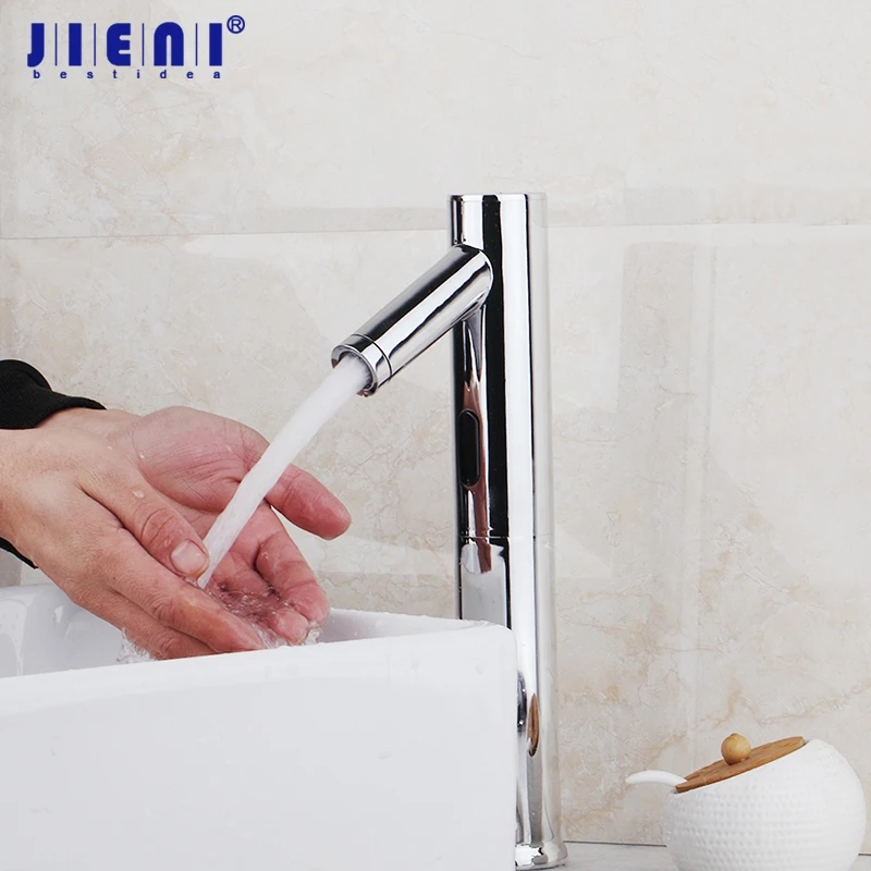 

Automatic Hands Touch Free Sensor Modern Design Faucet Bathroom Sink Tap Cylindrical Basin Mixer Tap Faucet