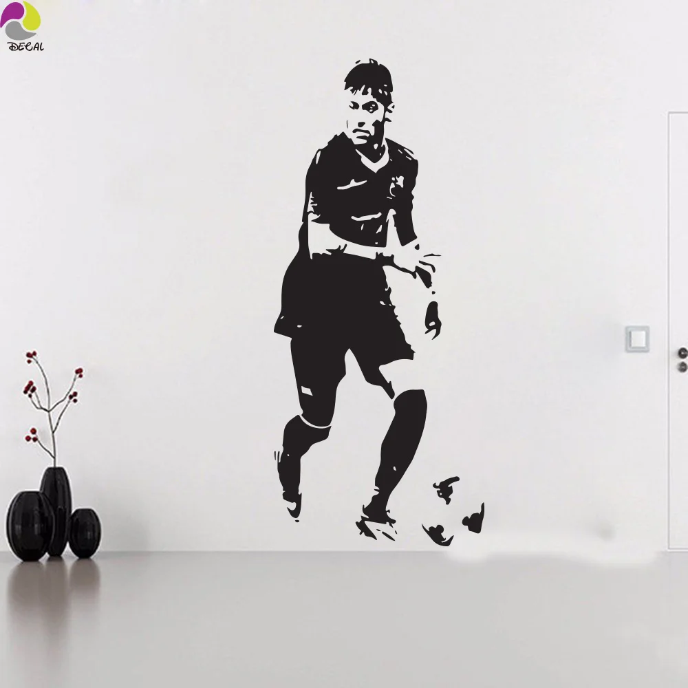 Neymar Da Silva Barcelona Wall Sticker Bedroom Boys Room Brazil Football Player  Soccer Athlete Wall Decal Vinyl 