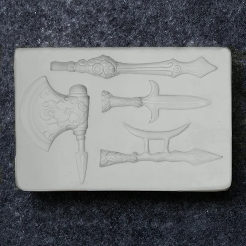

Sword Knife Axe Shape Mould Silicone Mold Fondant Cake Decorating Tool Gumpaste Sugarcraft Chocolate Forms Bakeware
