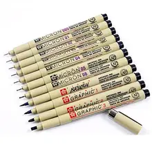 Sakura ручка Pigma micron Neelde мягкой щеткой набор ручек для рисования 11 шт Черный Sakura ручка 005 01 02 03 04 05 08 на возраст 1, 2, 3, кисти для рисования