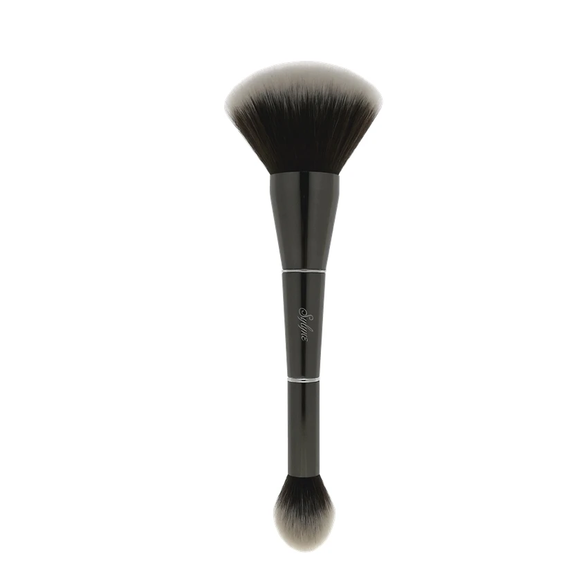 Sylyne 2 in 1 bronze& glow contour brush double-ended mega powder and highlighter blusher kabuki face makeup brushes