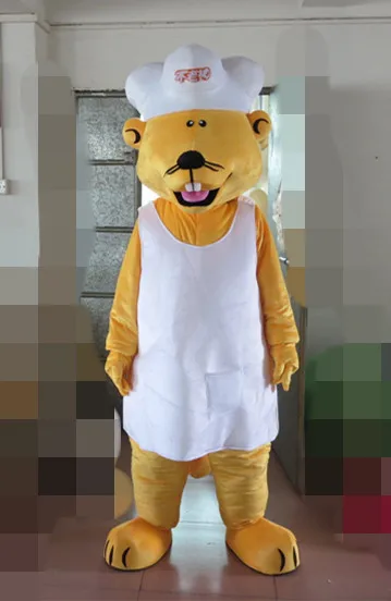 

Deluxe handmade version 100% in-kind shooting mascot costume for adults Very fine yellow weasel mascot