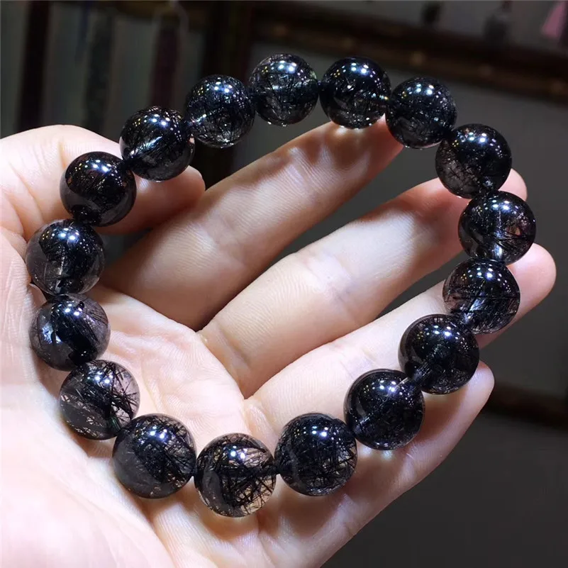 Natural Black Hair Rutilated Quartz Stone Bracelet (5)