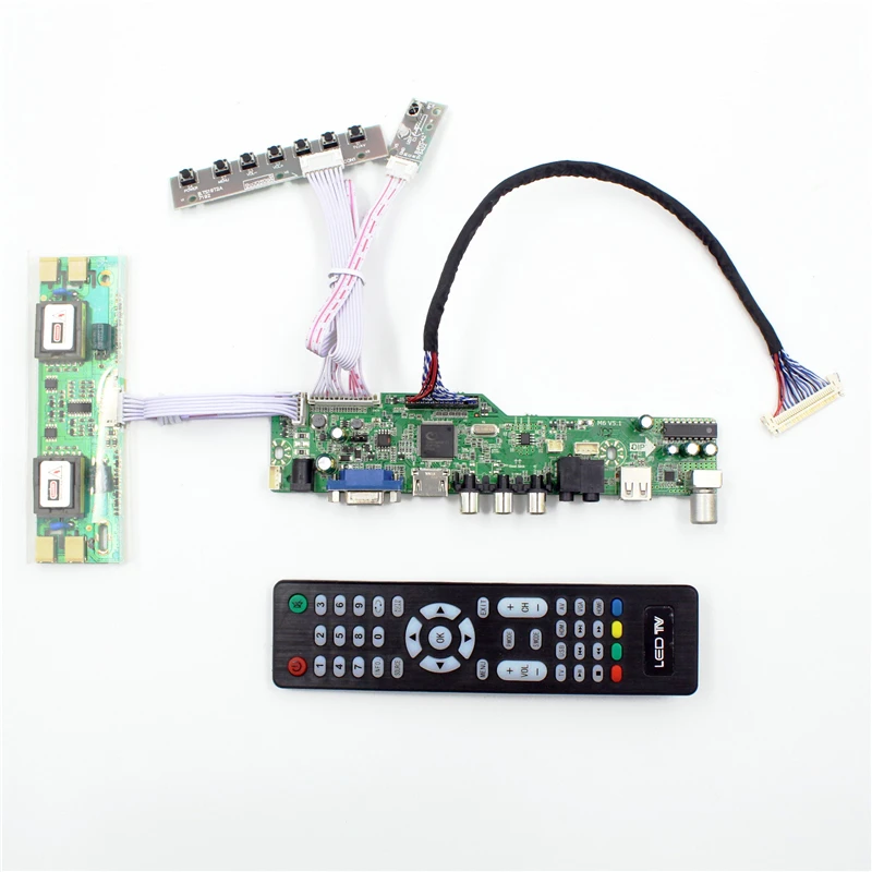 Плата контроллера ЖК телевизора M6V5 с поддержкой ТВ AV VGA аудио USB HDMI для 19 дюймового