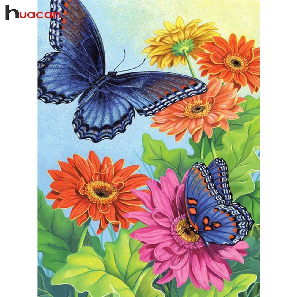 

HUACAN 5D Diamond Painting Butterfly Mosaic Rhinestone DIY Diamond Embroidery Cross Stitch Daisy Factory Direct Home Decor