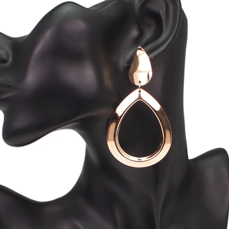 MANILAI брендовые винтажные металлические массивные Висячие серьги для женщин Золотой Серебряный цвет подвески серьги большие ювелирные изделия подарок - Окраска металла: Gold Earrings 1402