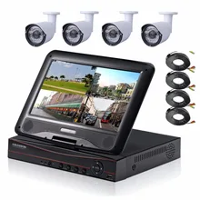 4CH 1080P HDMI DVR 1200TVL 960P HD уличная камера безопасности Система 4 канала CCTV DVR комплект AHD камера набор с 1" ЖК-монитором