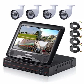 

4CH 1080P HDMI DVR 1200TVL 960P HD Outdoor Security Camera System 4 Channel CCTV DVR Kit AHD Camera Set With 10" LCD Monitor