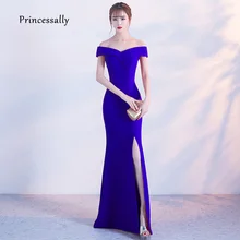 Новое Элегантное Вечернее Платье Русалка Длина до пола сексуальные вечерние платья с высоким разрезом дешевые вечерние платья для выпускного вечера Robe De Soriee новое поступление платье на выпускной