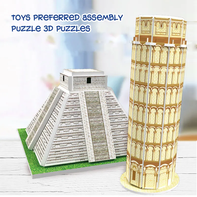 Детская игрушка модель Пазлы знаменитые здания Diy различные бумажные картонные 6 шт./компл. мир Архитектура модели для детей игрушки Mb020