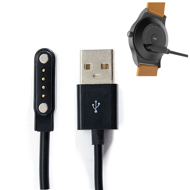 Зарядка через usb для смарт-часов K88h KW88 KW18 G3 GT88 Y3 GT68 KW08 KW98 умные часы с Bluetooth 4 Пина магнитное всасывание Зарядное устройство