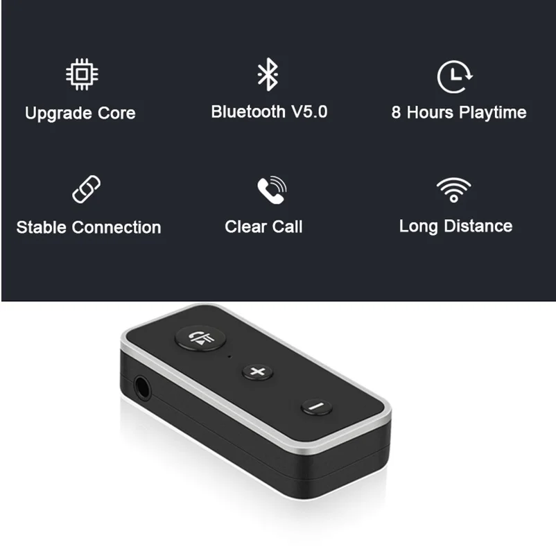 Bluetooth 5,0 беспроводной аудиоресивер адаптер для громкой связи стерео Bluetooth передатчик автомобильный комплект для наушников динамик с микрофоном 15 м