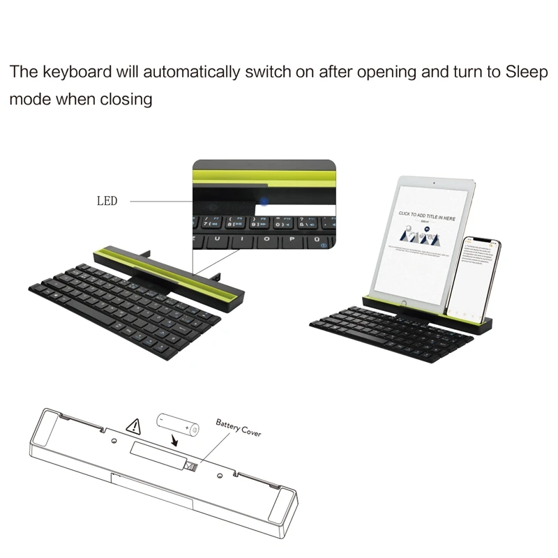 Рок-н-складываемая Bluetooth клавиатура для iPad Pro Mini Air, мульти-Функция bluetooth-клавиатуры для iPhone быстро переключатель