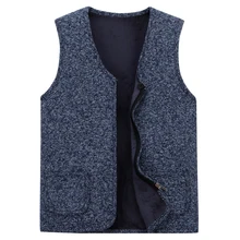 Мужской осенний и зимний свитер жилет мужской теплый свитер хлопок Тонкий Повседневный жилет свитера размера плюс M-3XL