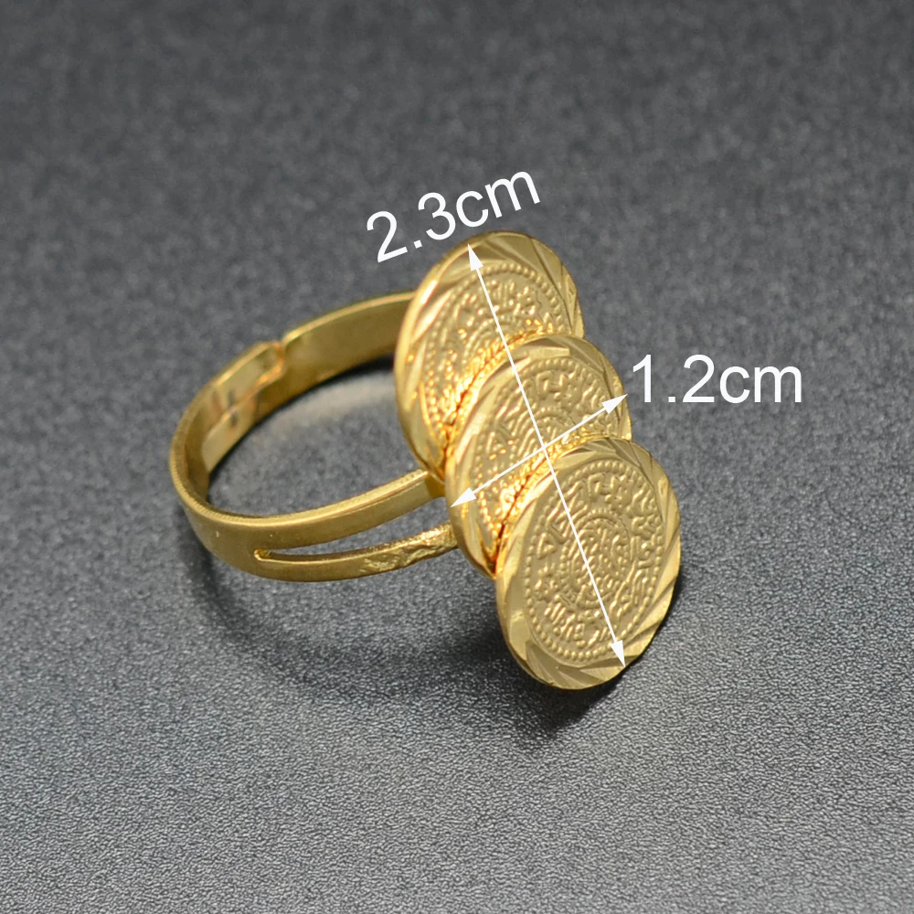 Anniyo Arab Ancient Coin Ring Free Size Women Girl Middle Eastern Jewelry Money Muslim Islam,Wholesale Coins Ring Africa #045406