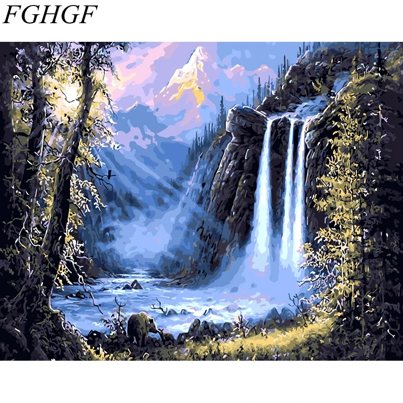 FGHGF безрамный европейский город пейзаж Diy живопись по номерам Современная