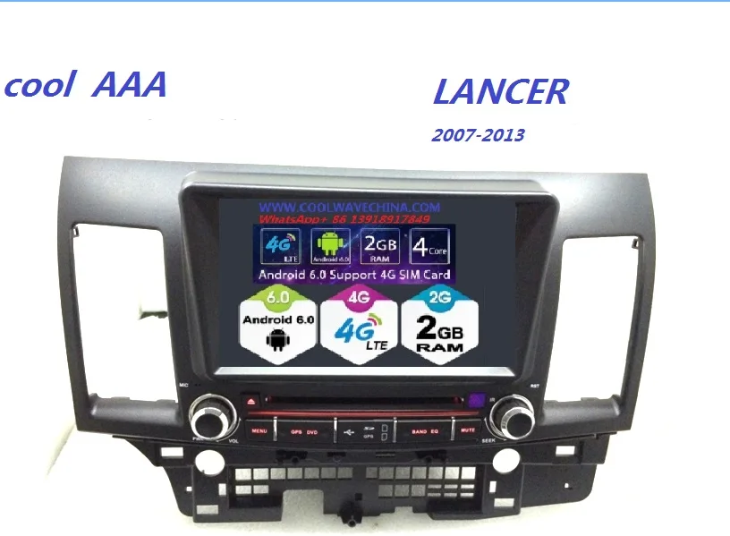 Top Android 6.0 GPS Navi Radio for Mit subishi Lancer 2DIN headunit stereo Broswer Head Device free map head unit lancer EX EVO 0
