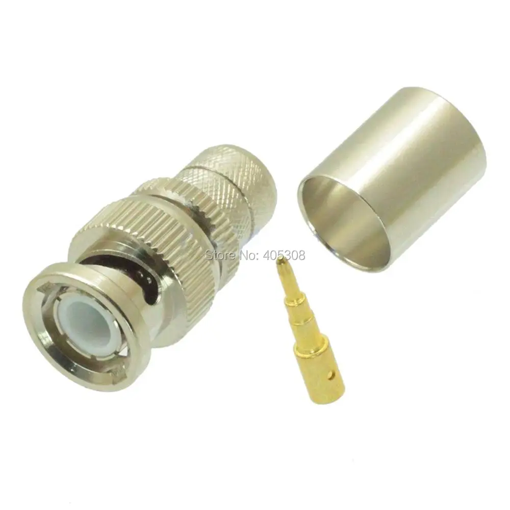 1PCS BNC Crimp Plug Male Straight for RG8 LMR400 RG213 RG214 Cable RF