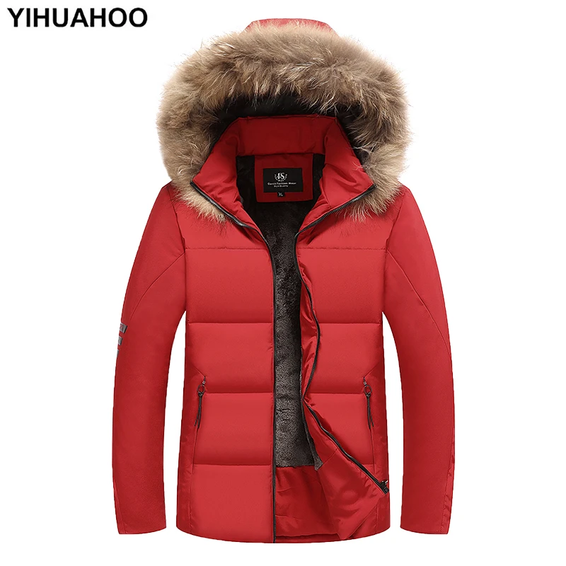 YIHUAHOO зимняя мужская куртка 7XL 8XL 9XL с хлопковой подкладкой, теплая парка, пальто, Повседневная флисовая мужская куртка с капюшоном из искусственного меха, ветровка для мужчин
