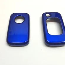 Квадратный Key Pad дистанционного флип чехол ключ защиты глянцевой металлической Голубой цвет для mercedes benz