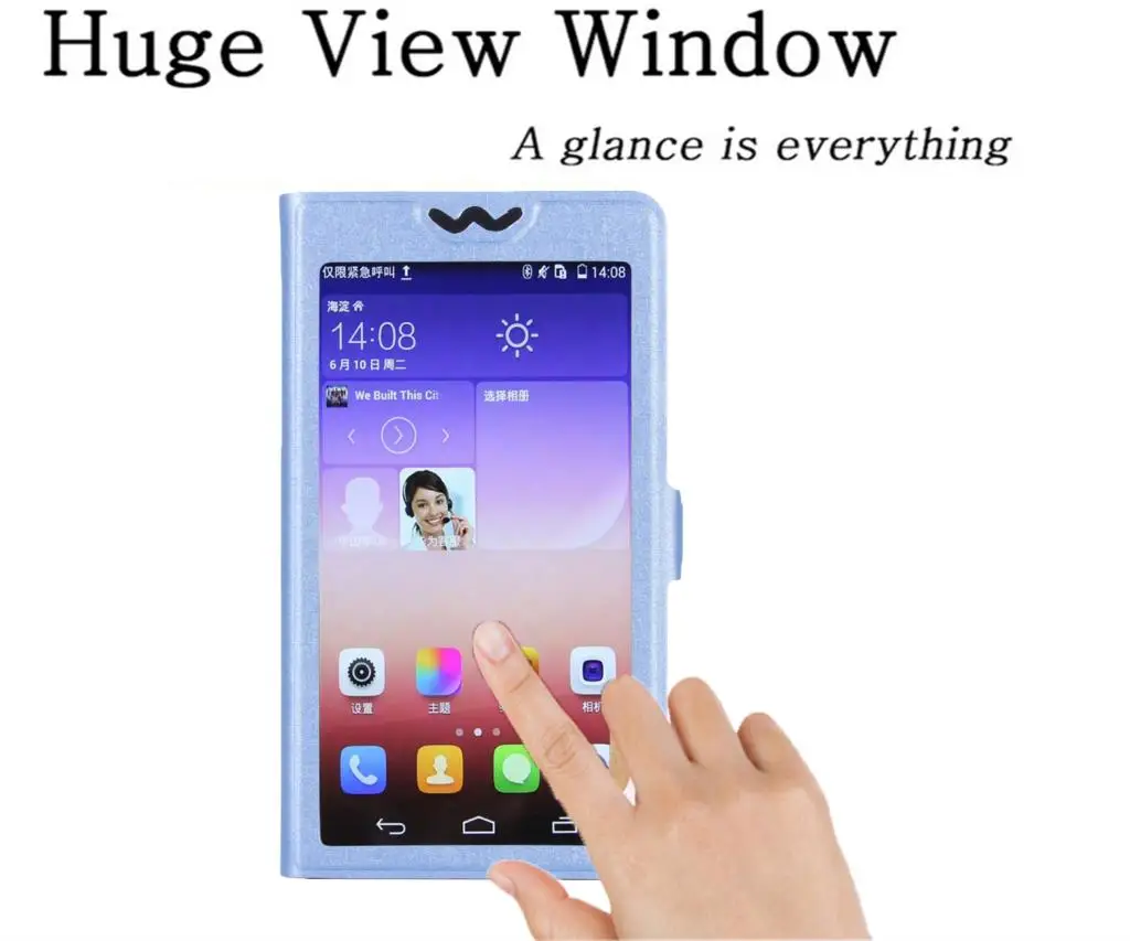 Newest PU Leather Stand Full View Windows Case For Prestigio Grace X5 5470 DUO Flip protecive phone case | Мобильные телефоны и
