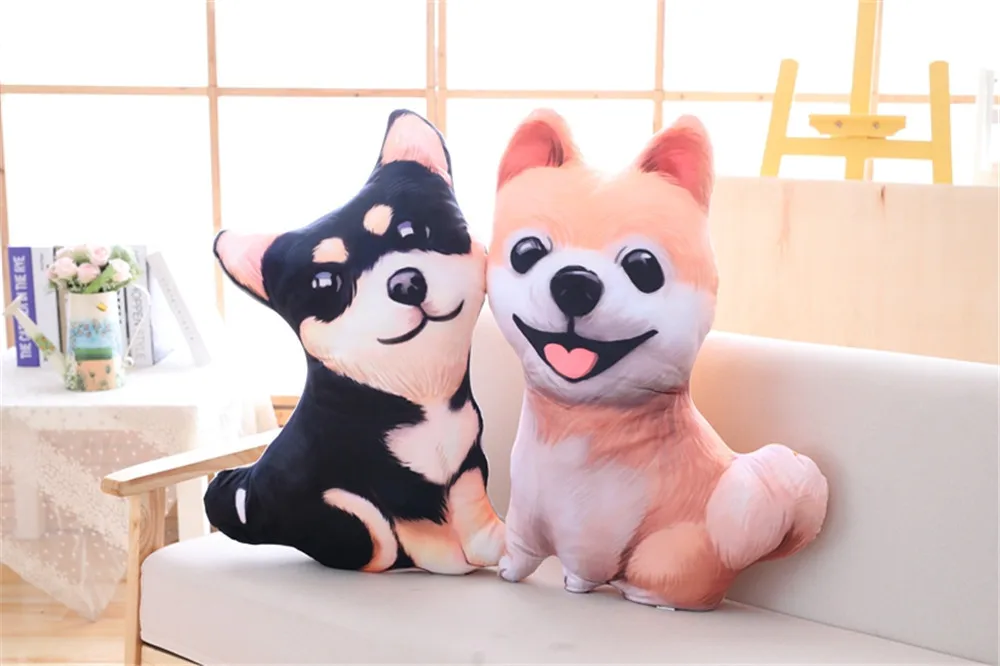 Fancytrader 3D Animal Corgi Plush Pillow Shiba Inu Dogs Toy Cartoon Pomeranian Dachshund Stuffed Doll Creative Decoration 90cm20