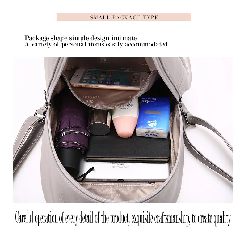 Fashion Women Backpacks Natural Top Layer Cow Leather Crossbody Bag Student Bag Teenagers Girls Travel Bags Simple Versatile Bag         H51940322- (9)