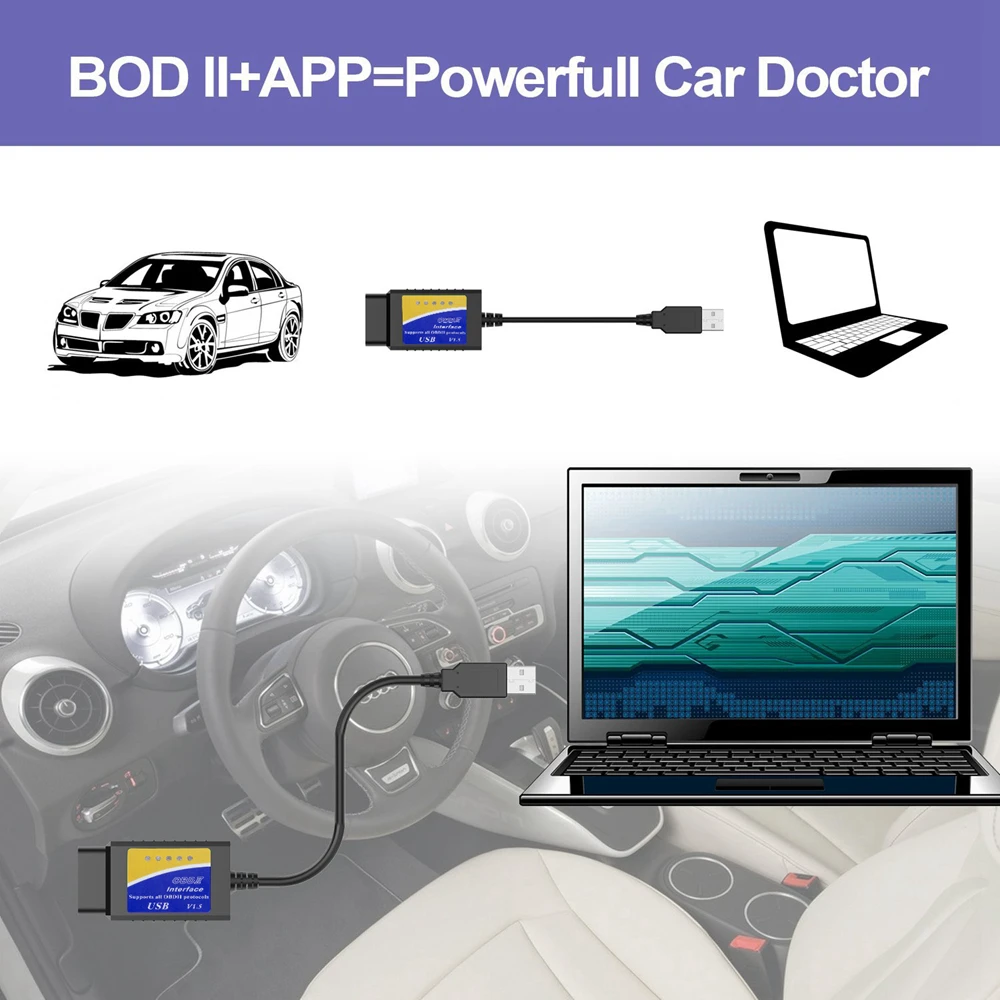 ELM 327 V1.5 OBD 2 ELM327 USB интерфейс CAN BUS сканер диагностический инструмент кабель Код
