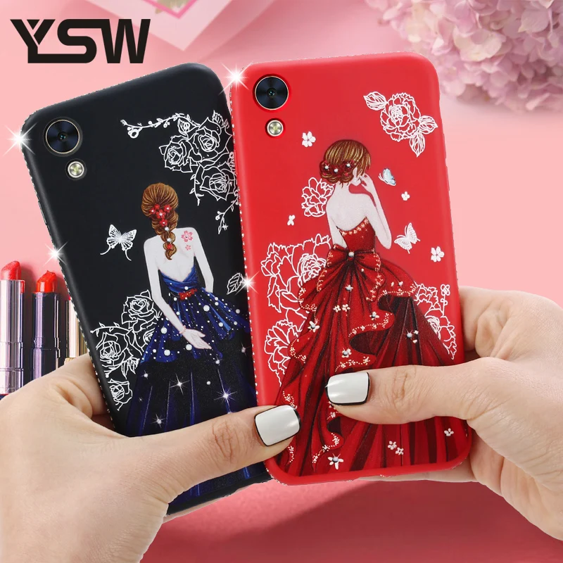 

YSW Bling Diamond Phone Case For Oppo F1 F3 Plus F1s Case Thin Soft TPU Cover Glitter Beautiful Dress Case Luxury Case Cover