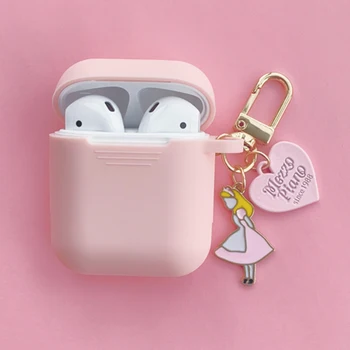 

Cute Girl Cartoon Silicone Case for Apple Airpods 1/2 Accessories Bluetooth Earphone Portable Case Headphone Box Cover Key Ring