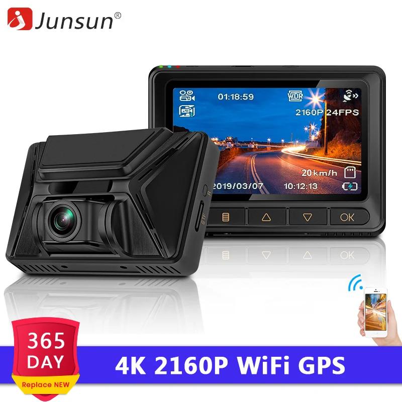 Junsun S390 4 K 2880*2160 P 30fps Ultra HD ночного видения sony IMX335 Встроенный gps трекер WiFi
