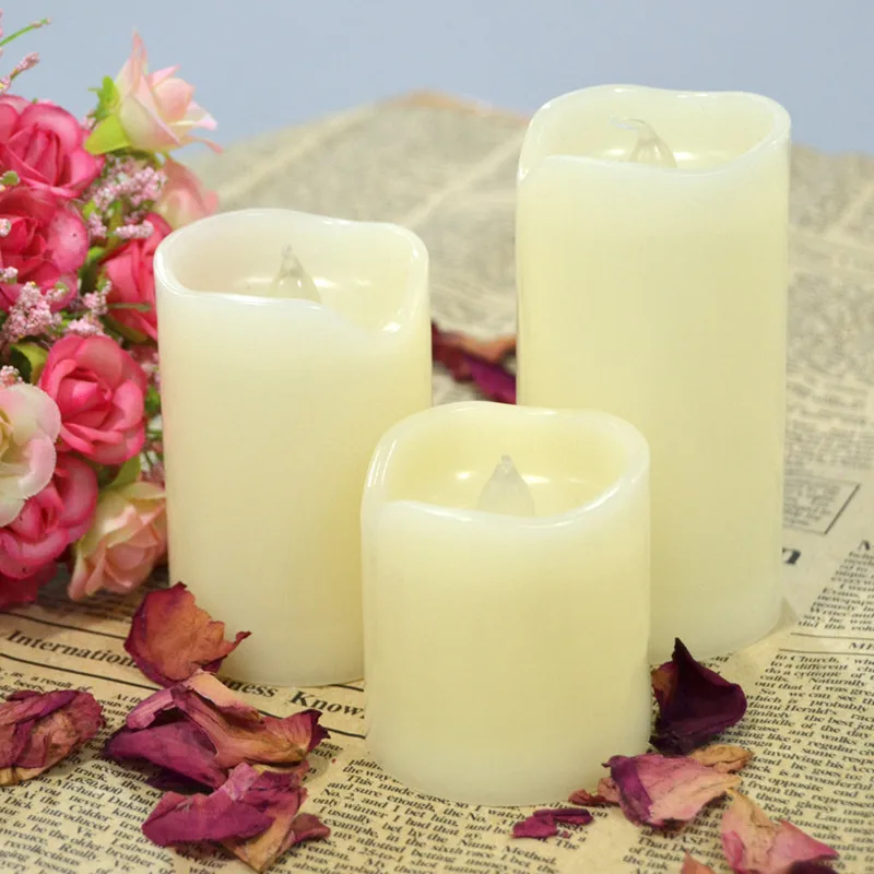 Battery Operated LED Candles Flameless Pillar Light Candle Lamp with