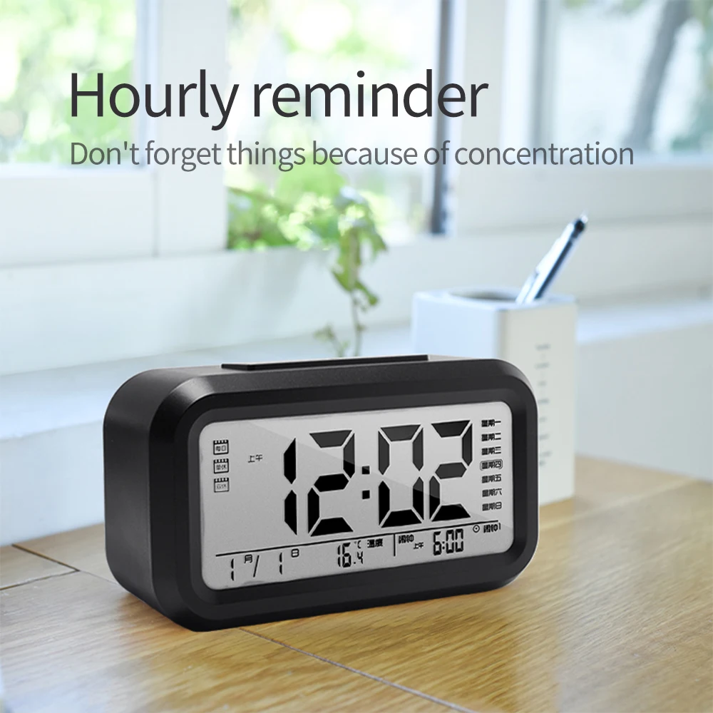 LED Digital Alarm Clock Children Wake Up Night Light with Temperature