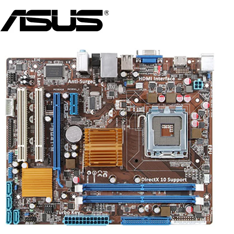 Настольная Материнская плата Asus P5G41 M G41 Socket LGA 775 Q8200 Q8300 DDR2 8G u ATX UEFI BIOS оригинальная
