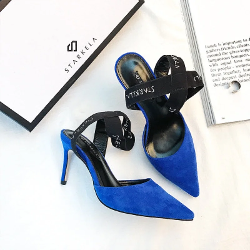 

New early autumn high heel super fire women's shoes pointed stiletto letter shoes