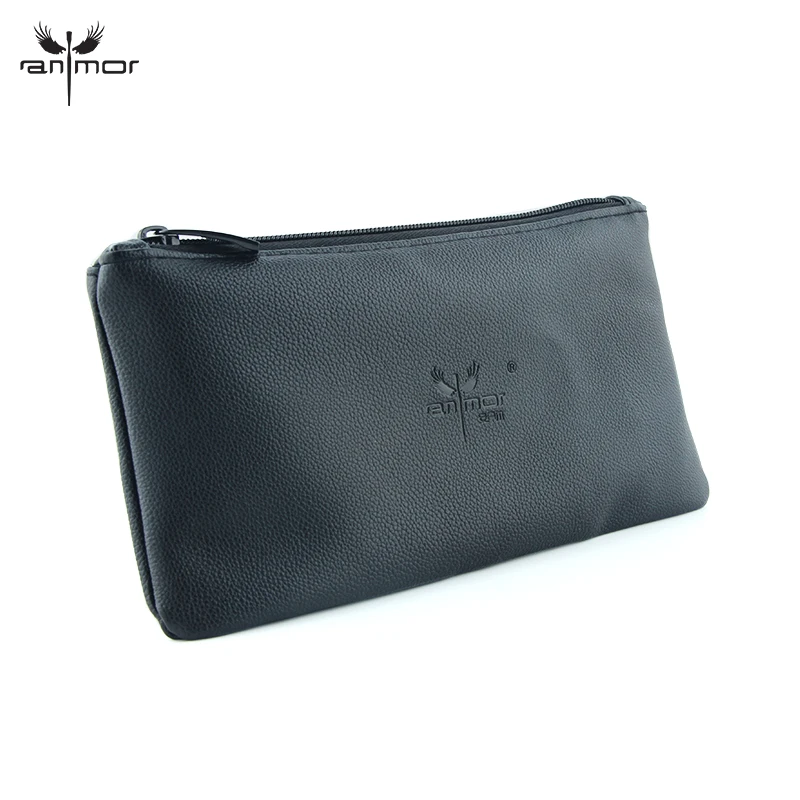 

Anmor Makeup Brushes Bag For Brushes Collection High Quality Protect Case Black PU Leather Only