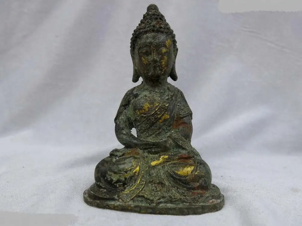 

DS DS China old bronze gild carved Sculpture beautiful Sakyamuni Buddha Statue