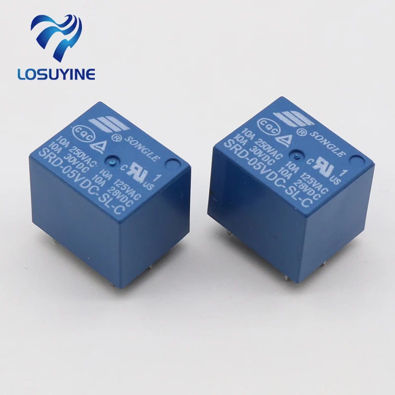 5 шт. SRD-05VDC-SL-C 5VDC 10A 250vac реле мощности PCB тип T73-5V футов SRD-5VDC-SL-C 125VAC Новый и