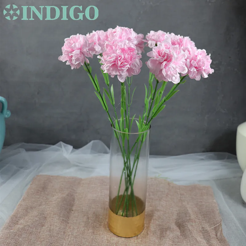 

INDIGO-9pcs/lot Light Pink Carnation Decoration Flower Artificial Flower Wedding Flower Party Mother's Day Gift Free Shipping
