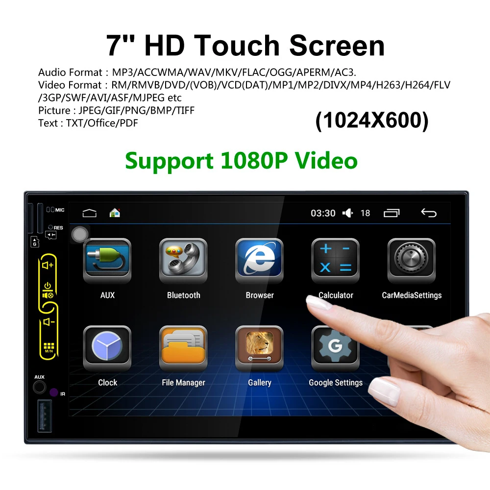 Excellent 7 " GPS Full Touch Screen Navigation Machine Auto Quad-core MP5 Dual-spindle Bluetooth Hands-free Rear View Truck Recorder 2