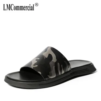 

Summer Genuine Leather Men's Slippers Outside all-match cowhide sandals Sneakers Men Slippers Flip Flops casual Shoes beach