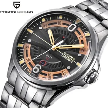 PAGANI DESIGN Men Watch Luxury Brand Mens Stainless Steel 30M Waterproof Quartz Sport Hollow Calendar Watches Relogio Masculino pagani design brand chronograph sport watches japan movement stainless steel case waterproof quartz watch relogio masculino