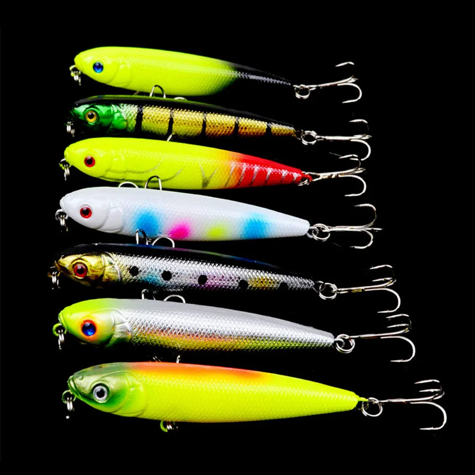 Misturado e Modelos de Chumbo Iscas de Pesca Equipamento de Pesca Lote Lápis Isca Rígido Iscas Peixe Wobblers Cores Diferentes Baixo Pesca 50 Pçs - 17 Misturado e Modelos de Chumbo Peixe Iscas