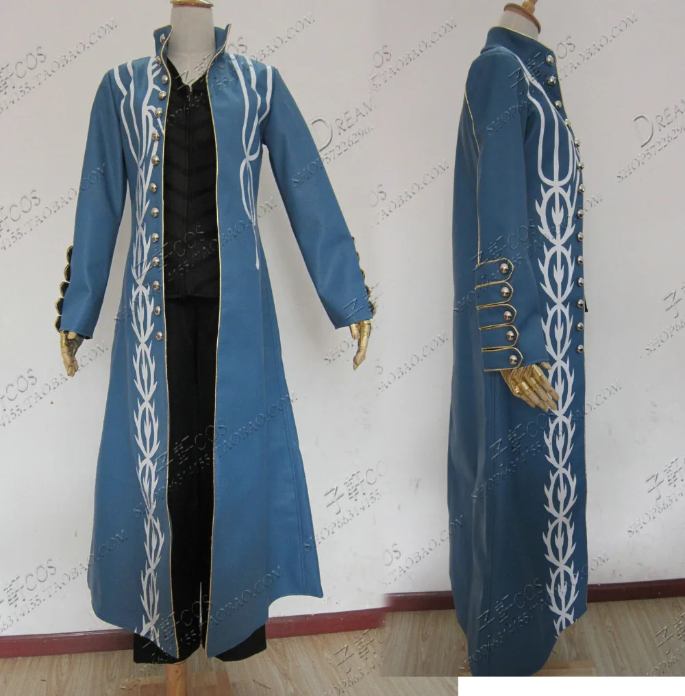 

Newest High Quality Devil May Cry 3 Vergil Dante Uniform Cosplay Costume printting coat