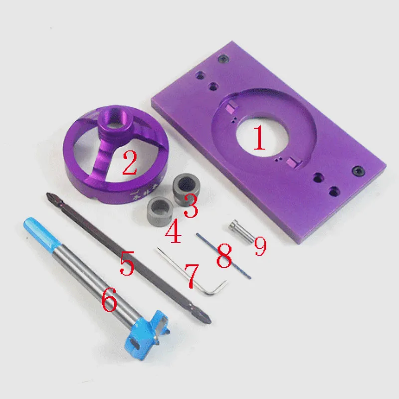 Алюминиевый сплав 35 мм чашки стиль скрытый шарнир джиг сверла набор дверь расточные отверстия шаблон w/бит
