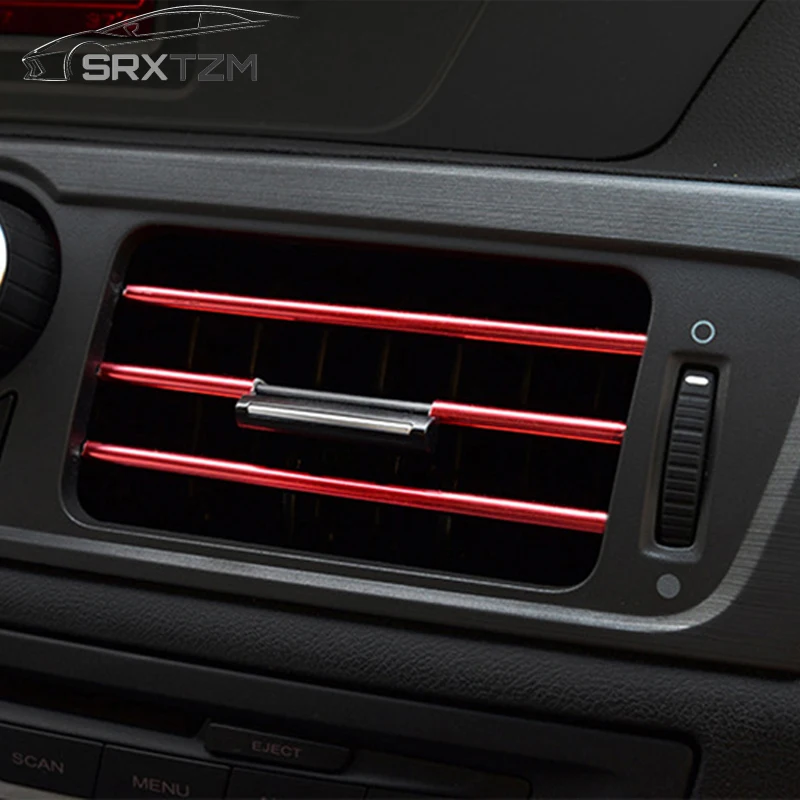 

SRXTZM 10Pcs 20Cm Universal Car Air Conditioner Outlet Decoration U Shape Interior Moulding Trim Strips Car Styling Accessories