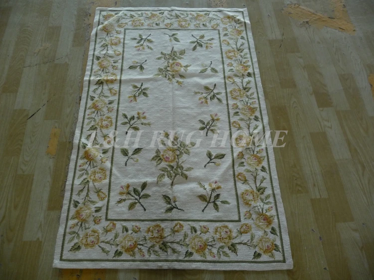 

Free shipping 10K 3'x5' handmade needlepoint woolen rugs handmade rug
