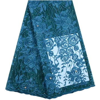 

African Lace Fabric Embroidered Nigerian Laces Fabric High Quality French Tulle Lace Fabric For Brown color Women Dress A1629