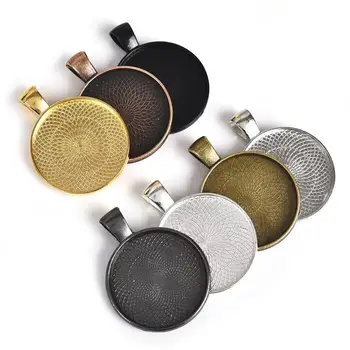 

10Pcs/Set 25mm Round Cabochon Base Setting Flat Back For Pendant Blank Tray Bezel Jewelry Findings
